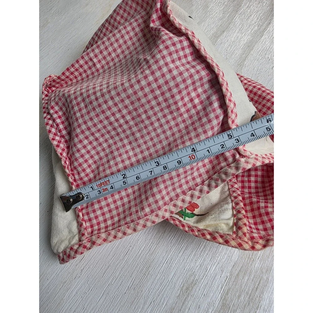 Vintage Rooster Toaster Cover Red Gingham Plaid Farmhouse Cottagecore Kitchen